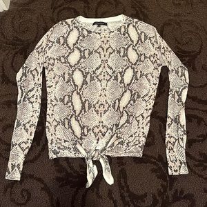 Olivaceous: snake-skin long sleeve shirt